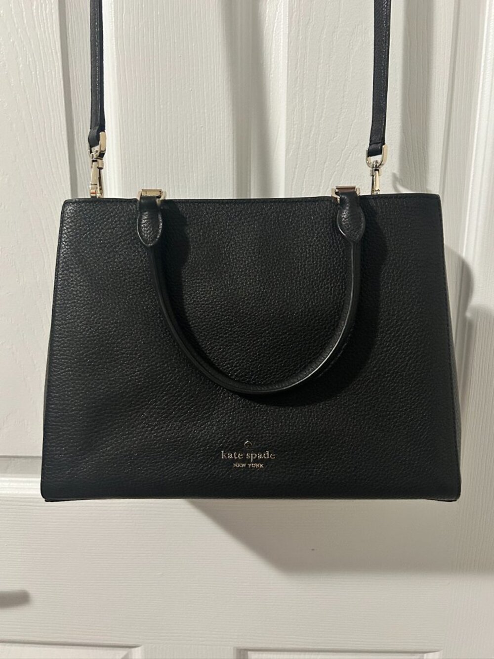 kate spade Black Pebbled Leather Satchel